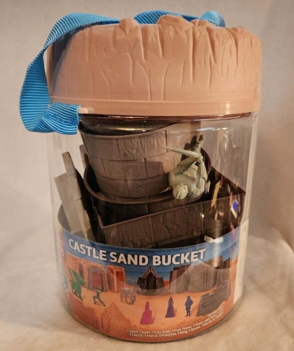 PLAY DAY Castle Sand Bucket Set / Sand Beach Toy Castle 12 Pieces New- Sealed